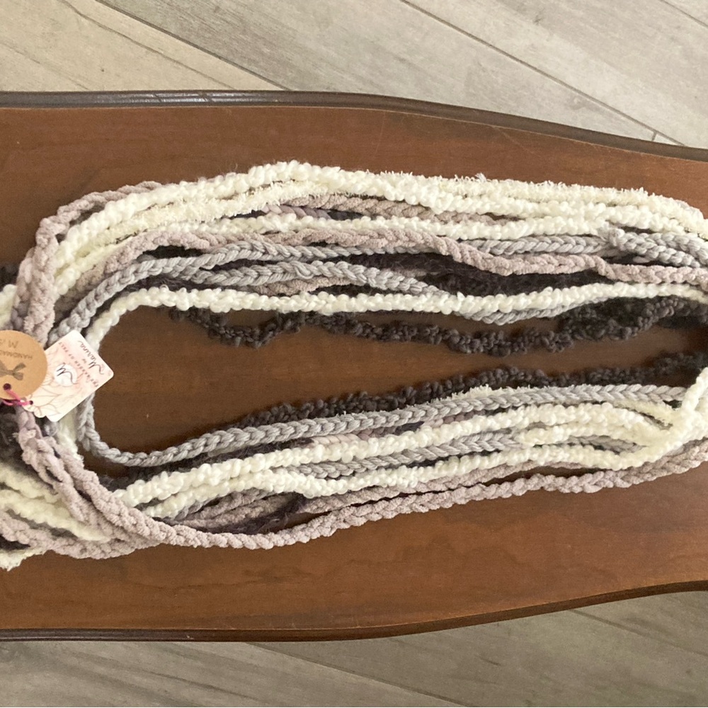 MARINA Cream and Gray Concept Scarf Wrap